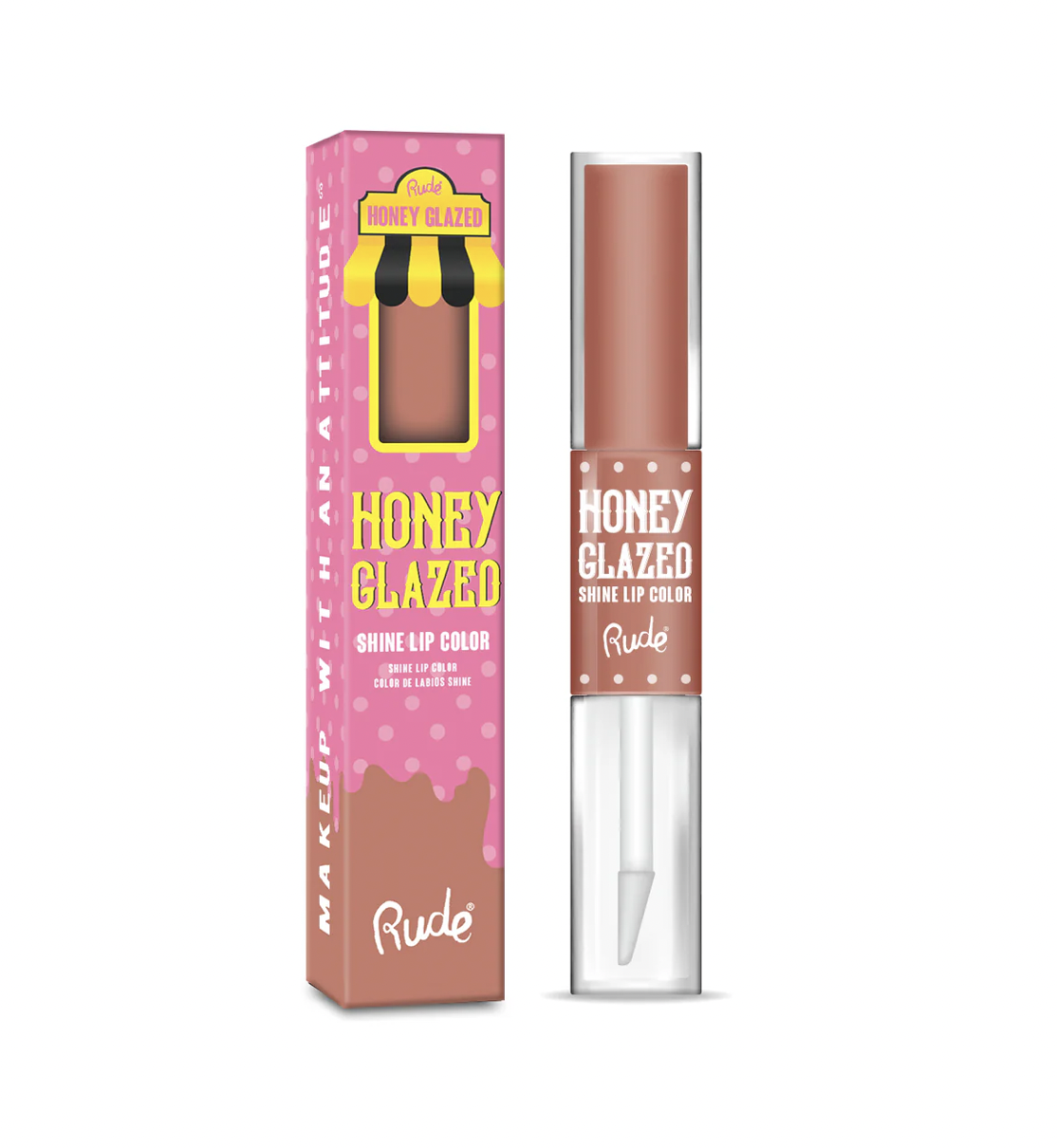 Rude - Honey Glazed Shine Lip Color Display 64 Unidades