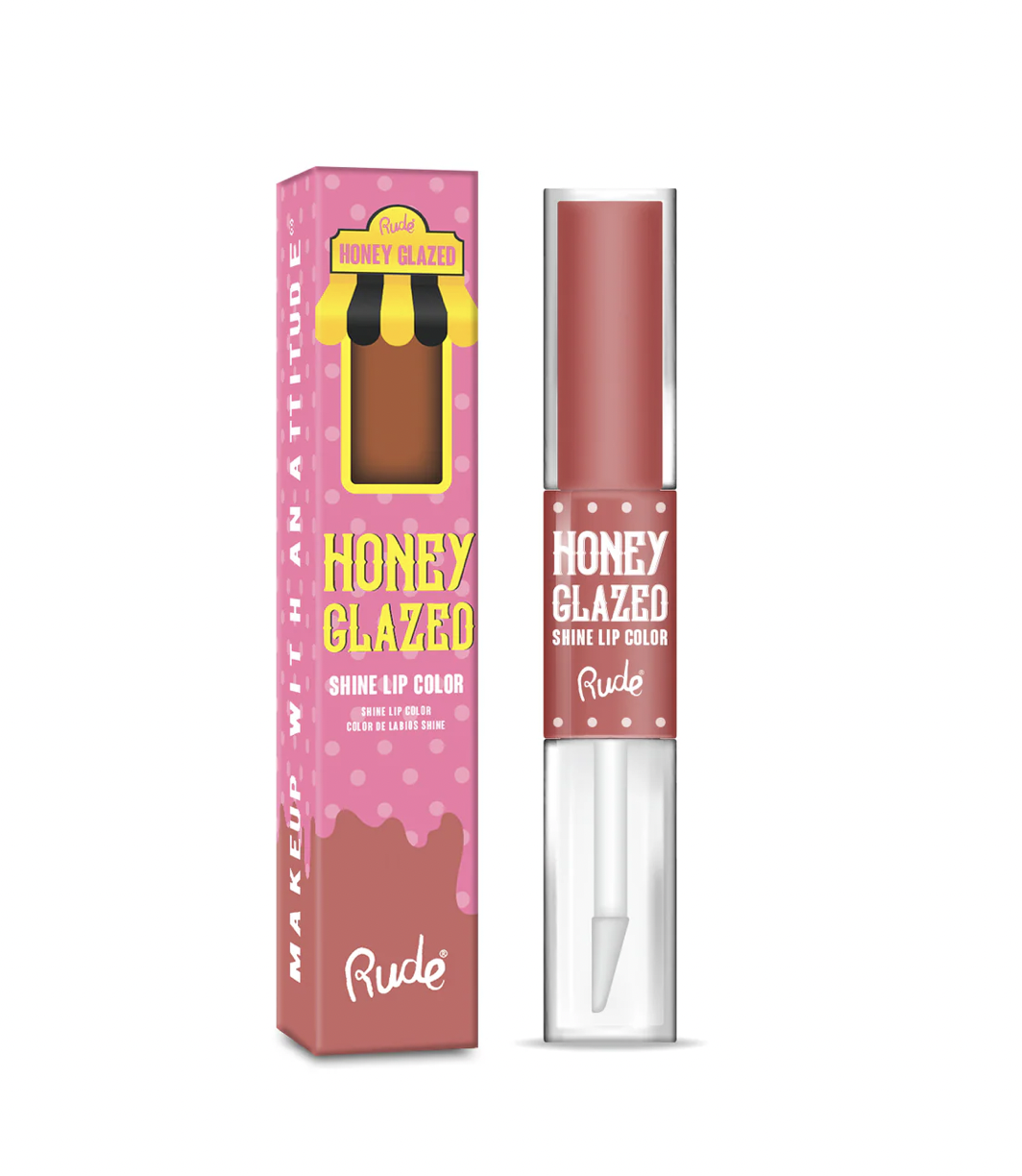 Rude - Honey Glazed Shine Lip Color Display 64 Unidades