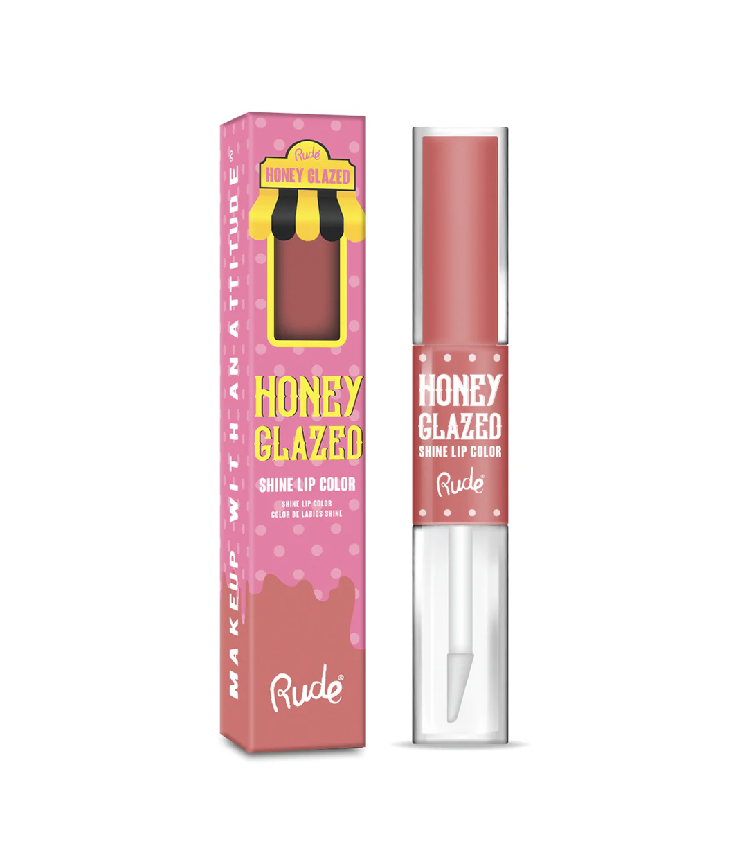 Rude - Honey Glazed Shine Lip Color Display 64 Unidades