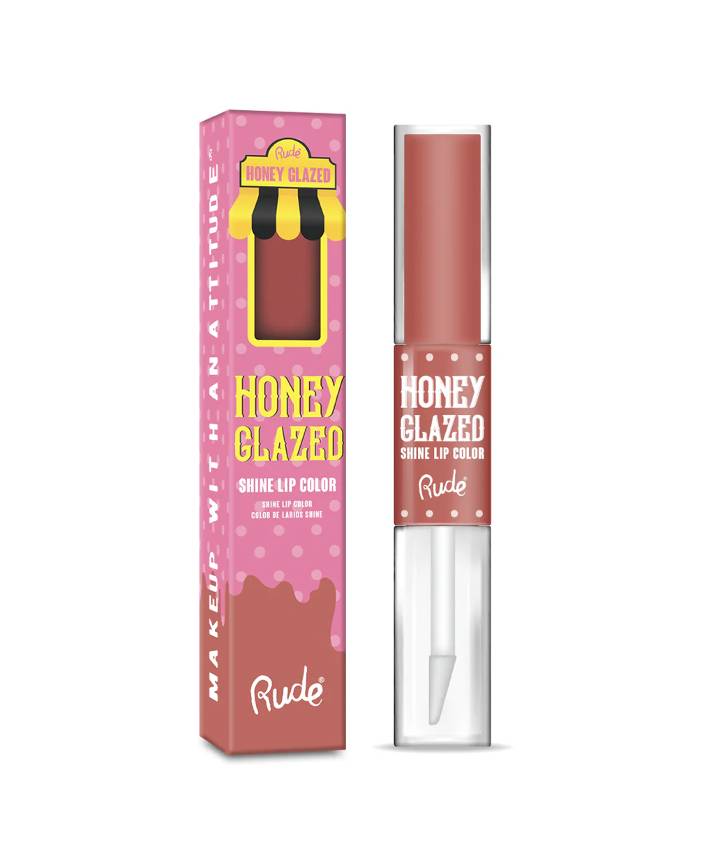 Rude - Honey Glazed Shine Lip Color Display 64 Unidades