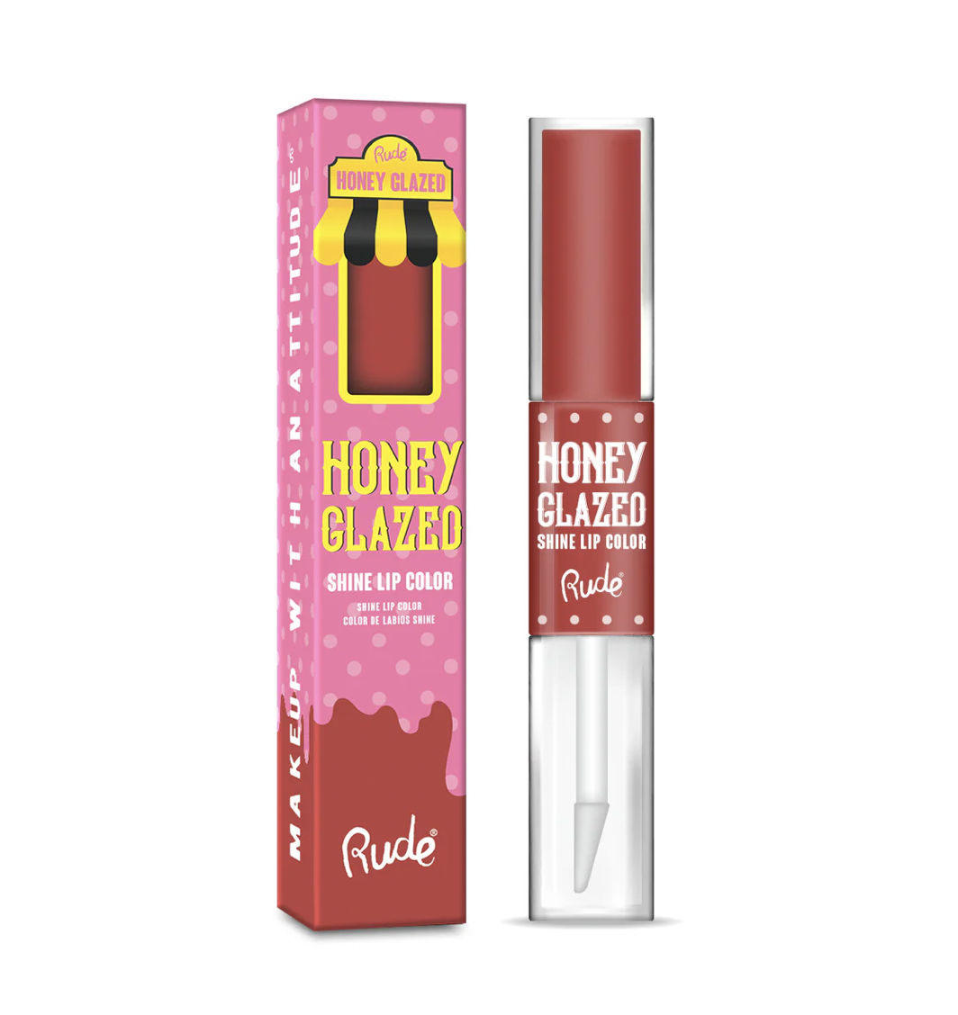 Rude - Honey Glazed Shine Lip Color Display 64 Unidades