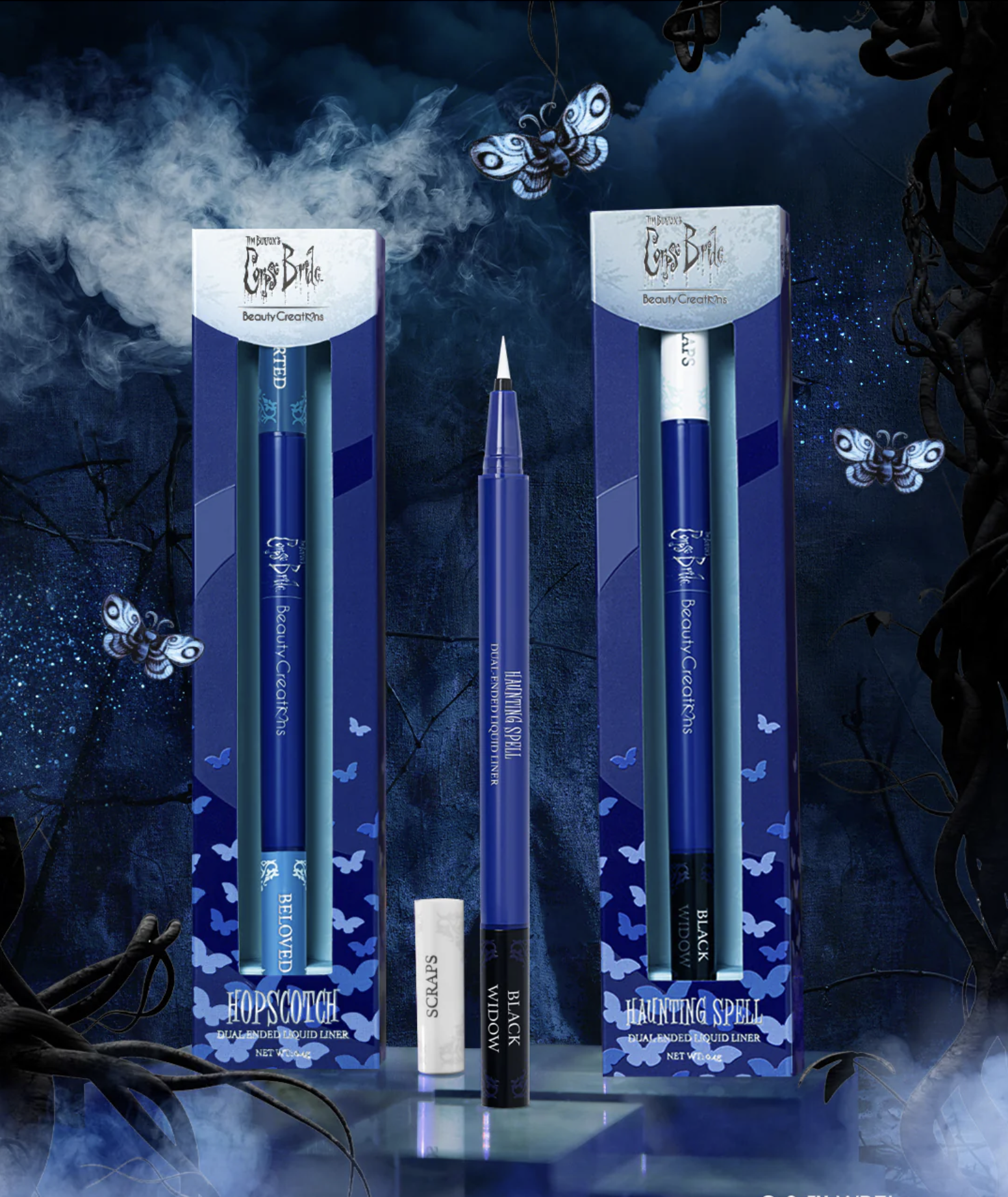 Beauty Creations x El Cadaver De La Novia de Tim Burton - Haunting Spell: Scrap/ Black Widow Delineador Liquido Doble
