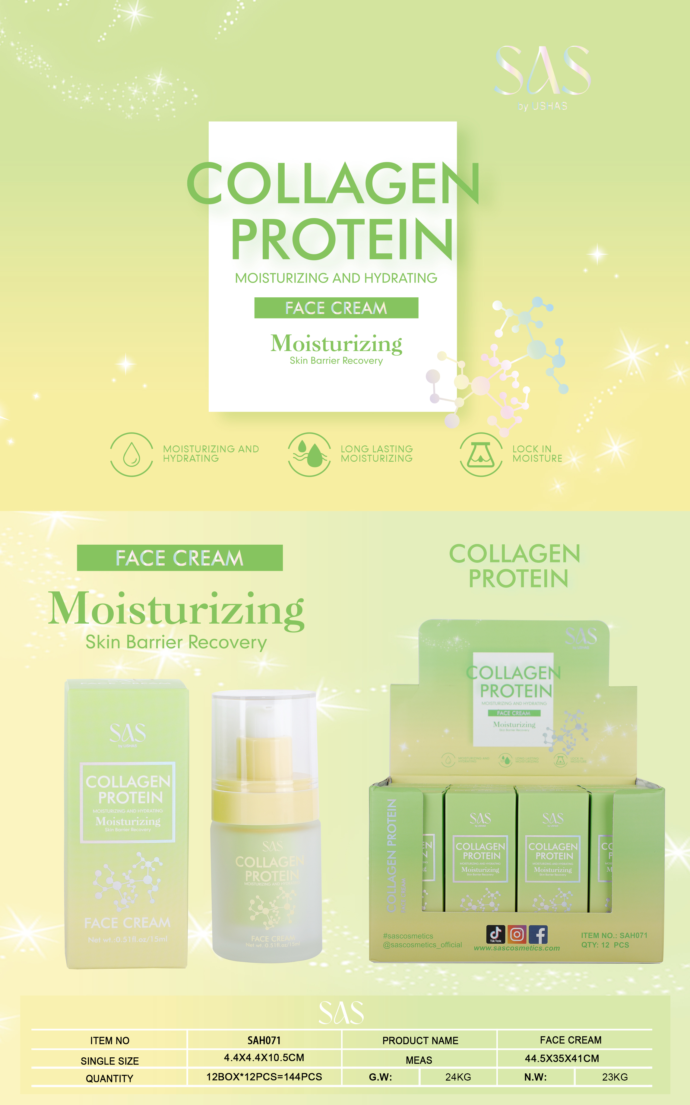Sas - Crema Facial de Colageno 12 Unidades SAH071