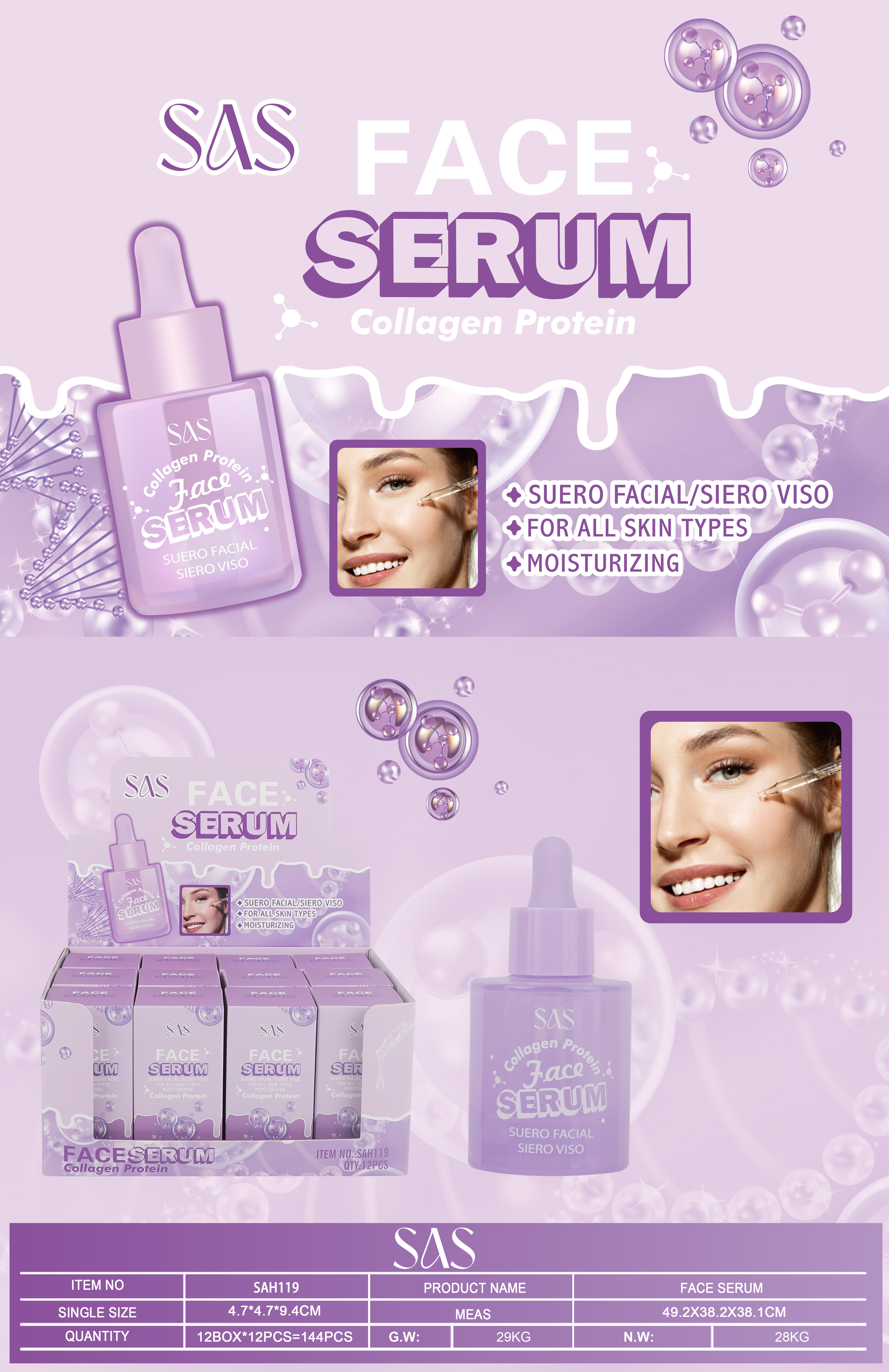Sas - Serum Facial de Colageno 12 Unidades SAH119