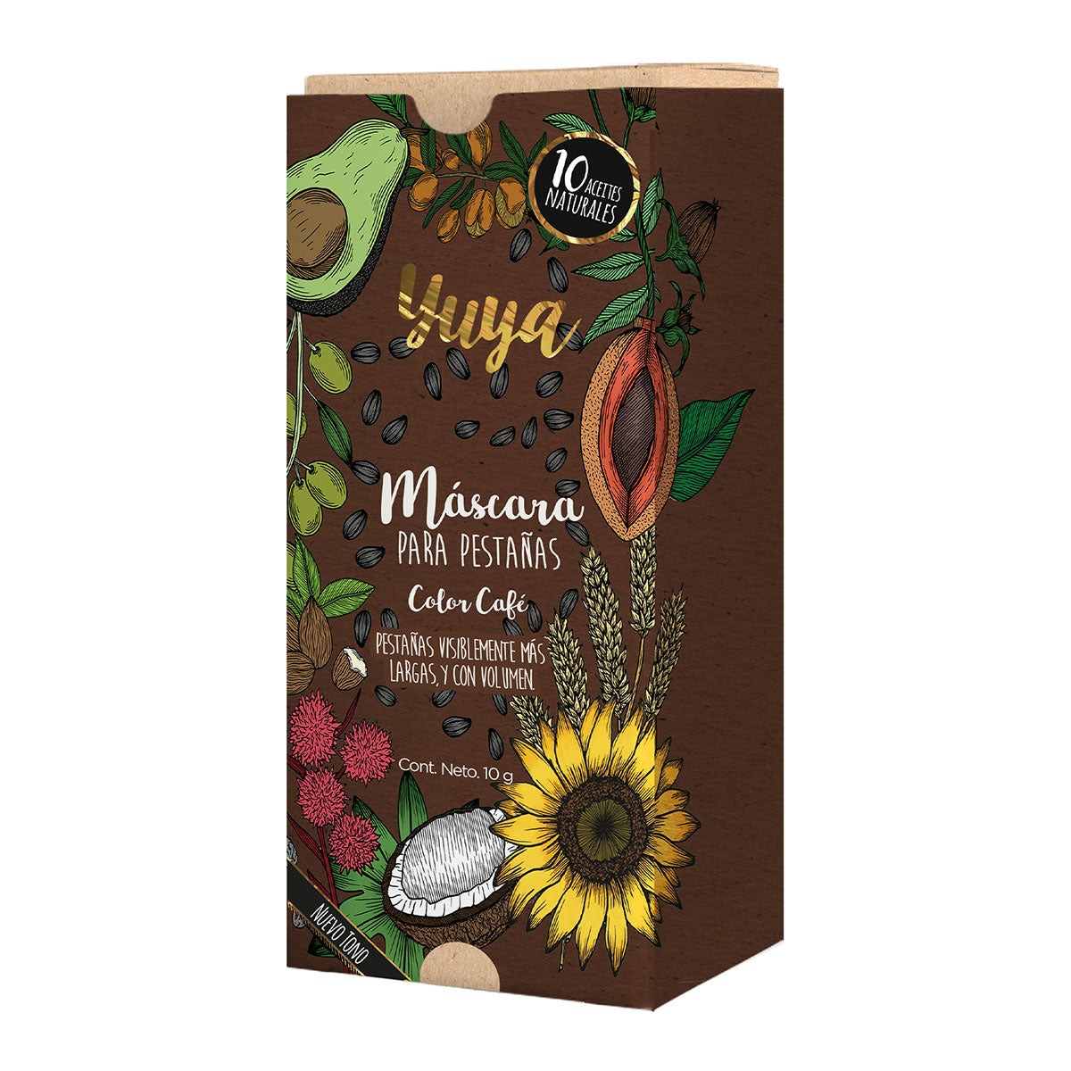 Yuya - Mascara De Pestañas 10 Aceites Naturales Cafe