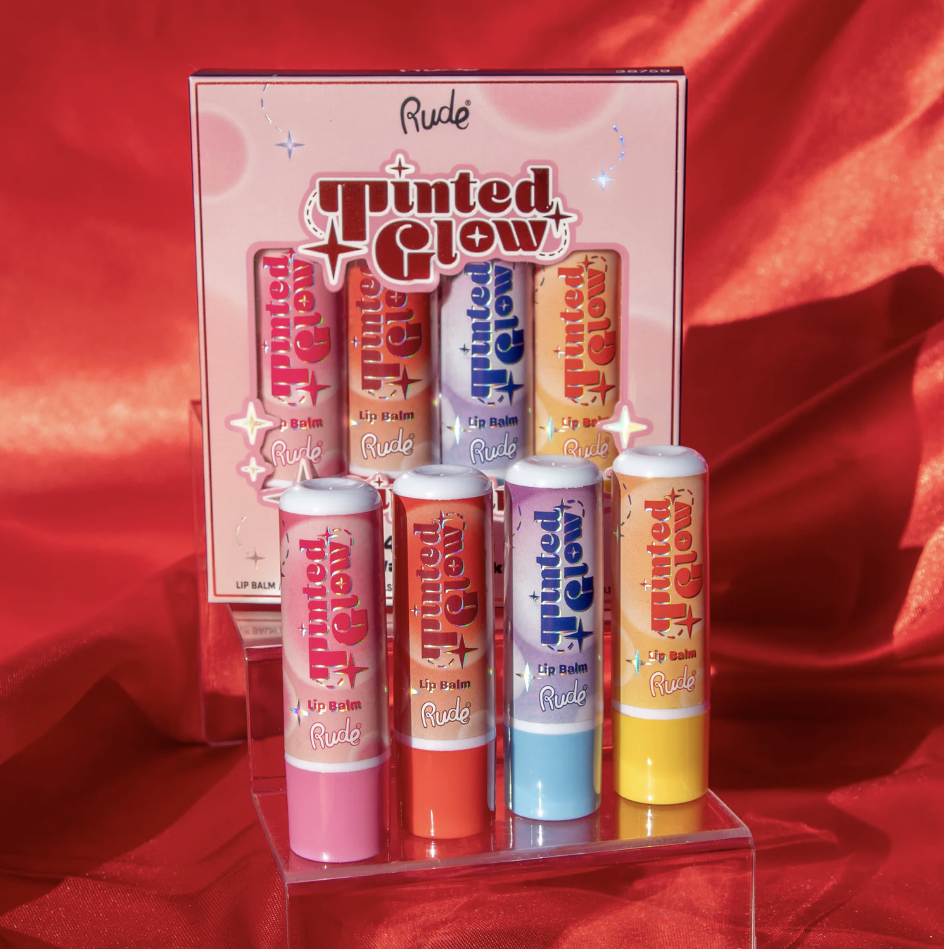 Rude - Tinted Glow Lip Balm (4 Piece Set)