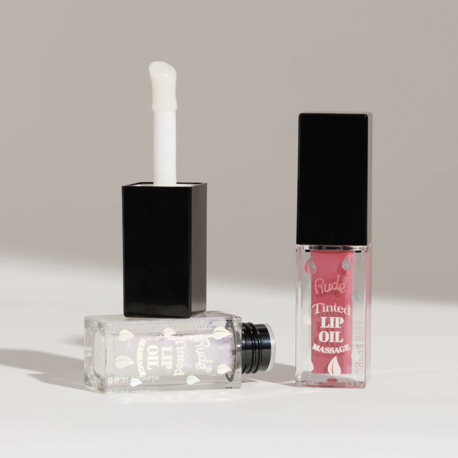 Rude - Lip Oil Massage Tinted &amp; Plumping Lip Oil Duo Set