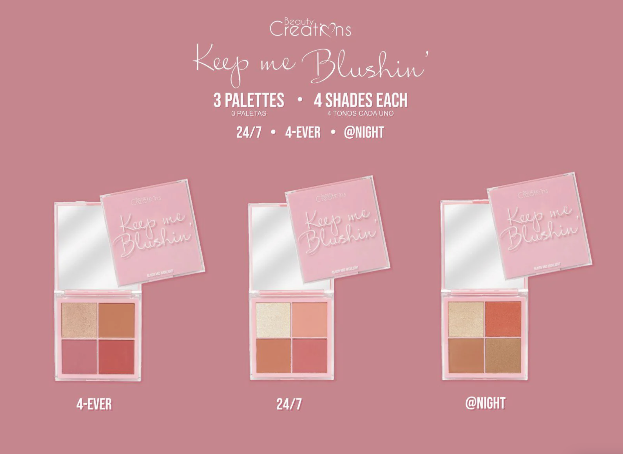 Keep me Blushin 36 piezas + 3 tester y acrylico