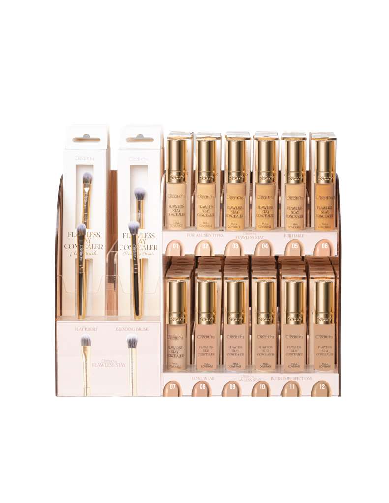 Beauty Creations - Correctores Flawless Stay 72  Unidades + 12 Brochas (colores 1 al 12)