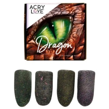 Acrylove - 4 Polvos Acrílicos Uñas Fantasía Dragon