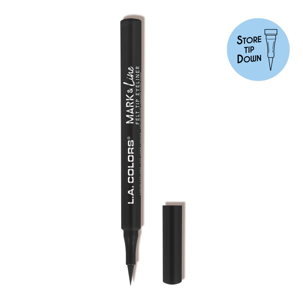 LA Colors - MARK-LINE FELT TIP EYELINER BLACK- CLE 823 12 UNIDADES
