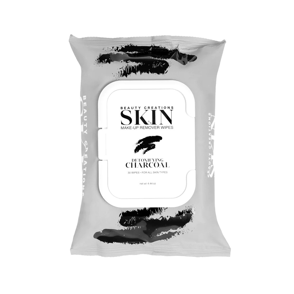 Beauty Creations - Removedor de Maquillajes Wipes Hydrating Detox Charcoal 12 Unidades