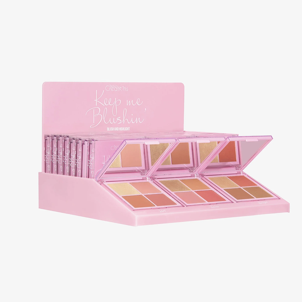 Beauty Creations - Keep me Blushin Display 18 Unidades + 3 tester y acrylico