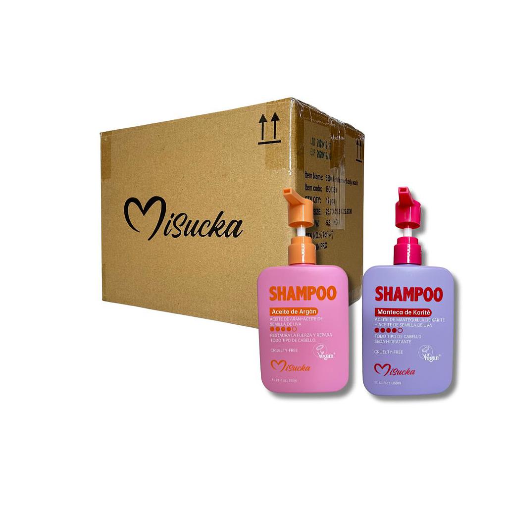 Misucka - Shampoo Aceite Argan &amp; Manteca Karite 24 Unidades