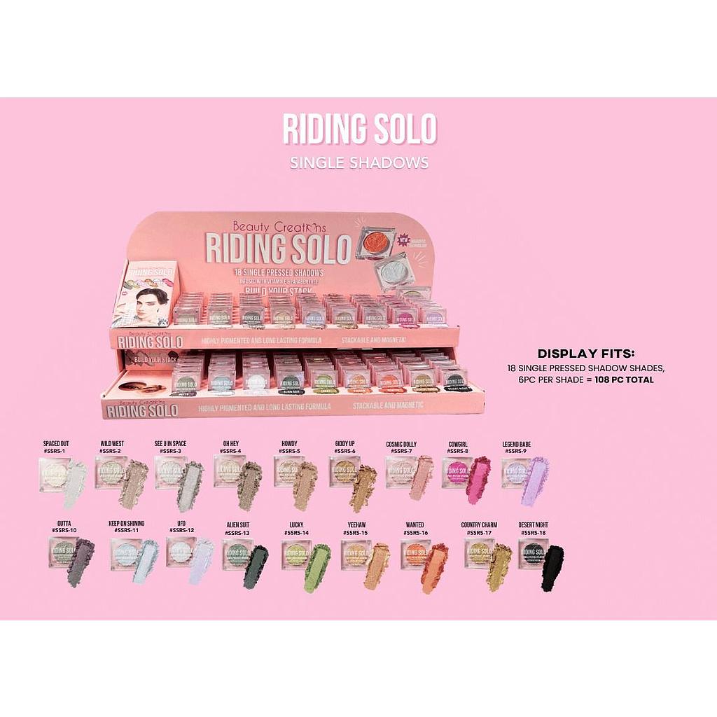 Sombras Compactas Riding Solo Single Beauty Creations - 108 Unidades