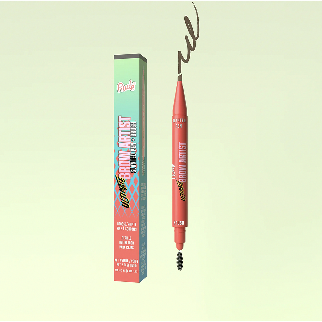 Rude - Ultimate Brow Artist Slanted Pen And Brush - Hazel