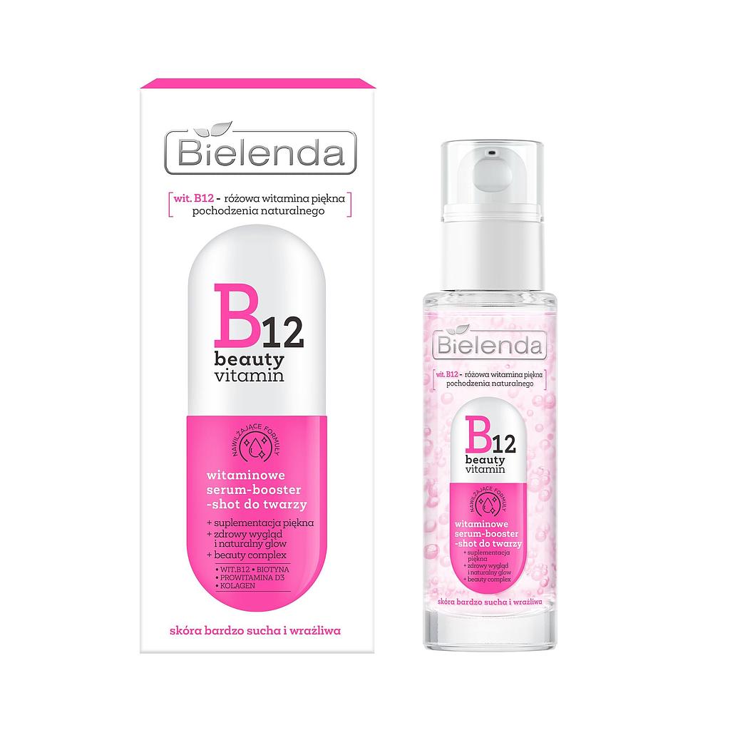 BIELENDA - B12 Beauty Vitamin Serum Booster Shot Para Pieles Secas y Sensibles 30 g