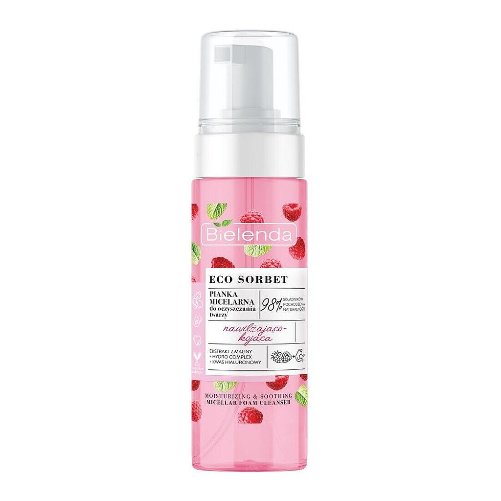BIELENDA - Espuma Limpiadora Facial Micelar Hidratante y Calmante Frambuesa 150 ml