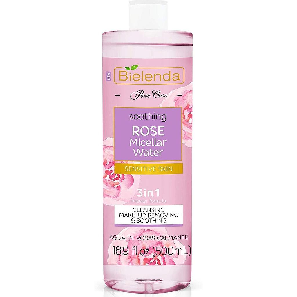 BIELENDA - Rose Care Agua Micelar Calmante 3en1 Para Pieles Secas Sensibles 500ml