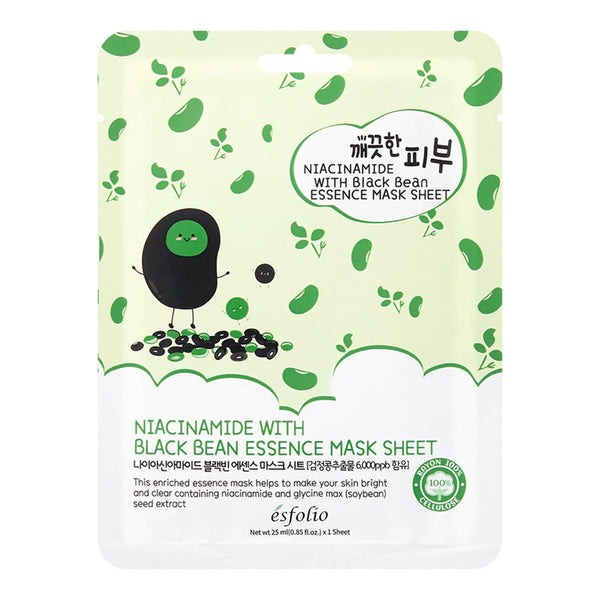 ESFOLIO - Pure Skin Niacinamide Black Bean Essence Mask Sheet