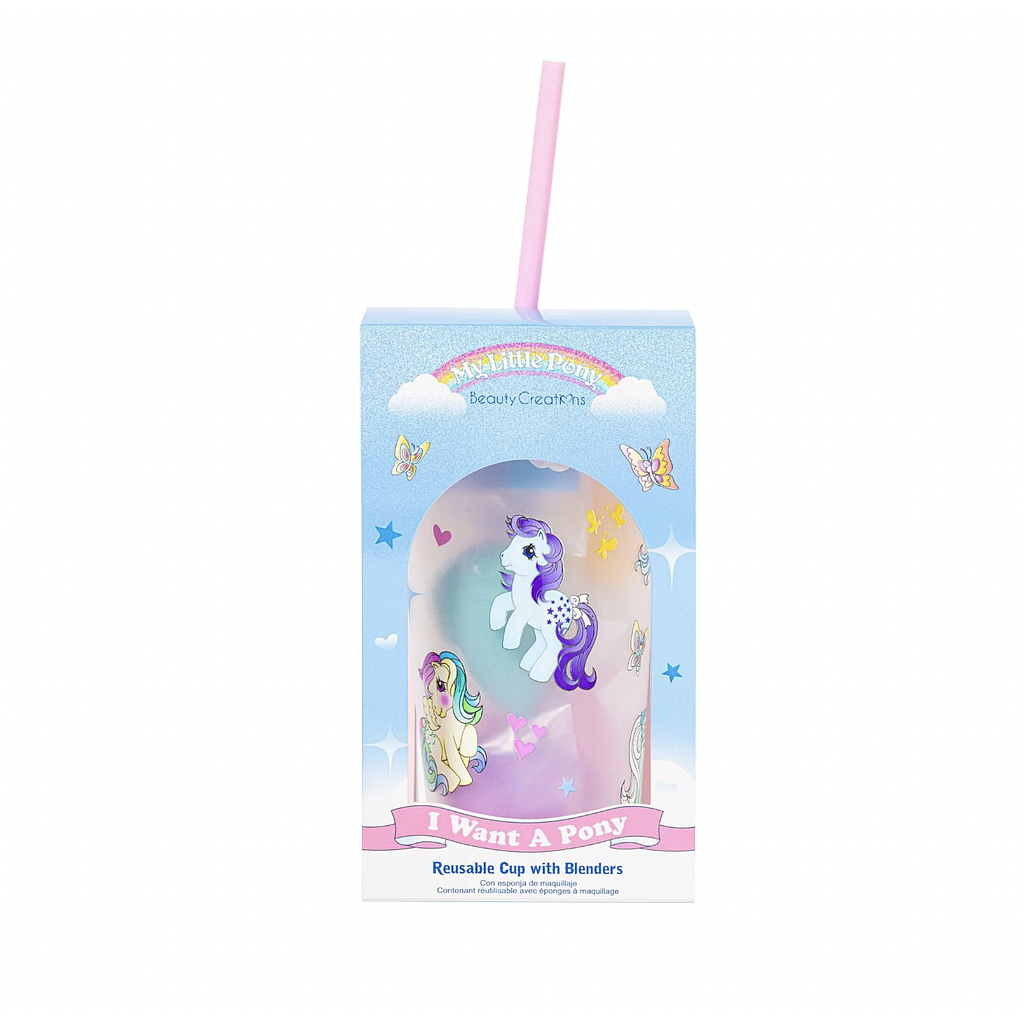 Beauty Creations x My Little Pony - I Want A Pony Set de Esponja + Vaso Reutilizable