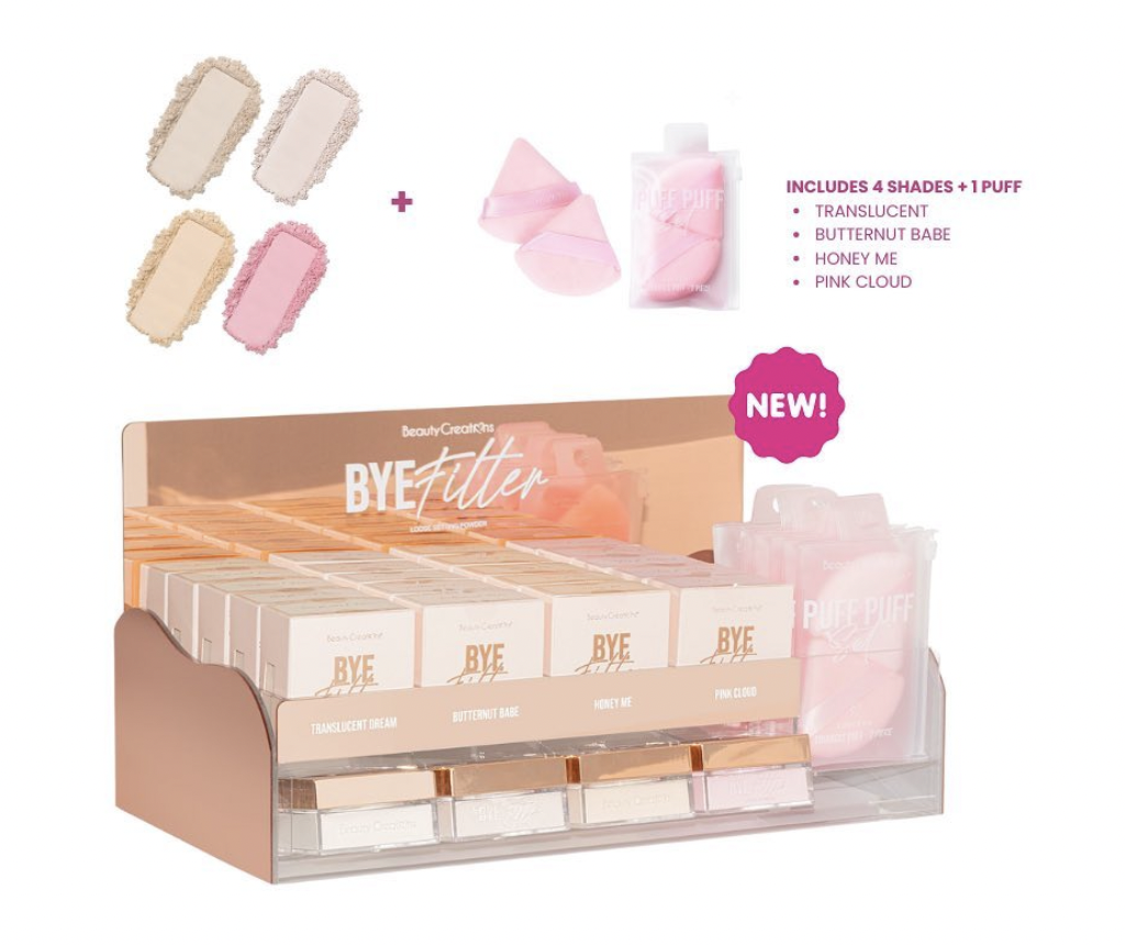 Beauty Creations - Bye Filter Pro Table Display Set 60PCS + 4 Testers BFPD PTD