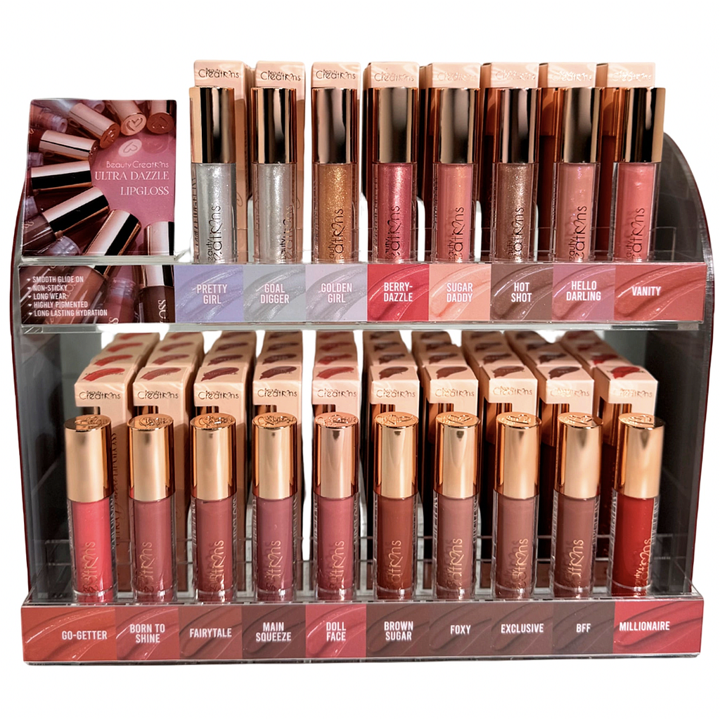 Beauty Creations - Ultra Dazzle Glass Lipgloss 108Unidades + 18 Tester