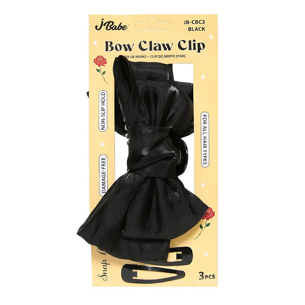 J- BABE Bow claw clip w/ Snap clips ROSA