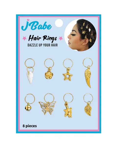 J-BABE - HAIR RINGS  8 PCS