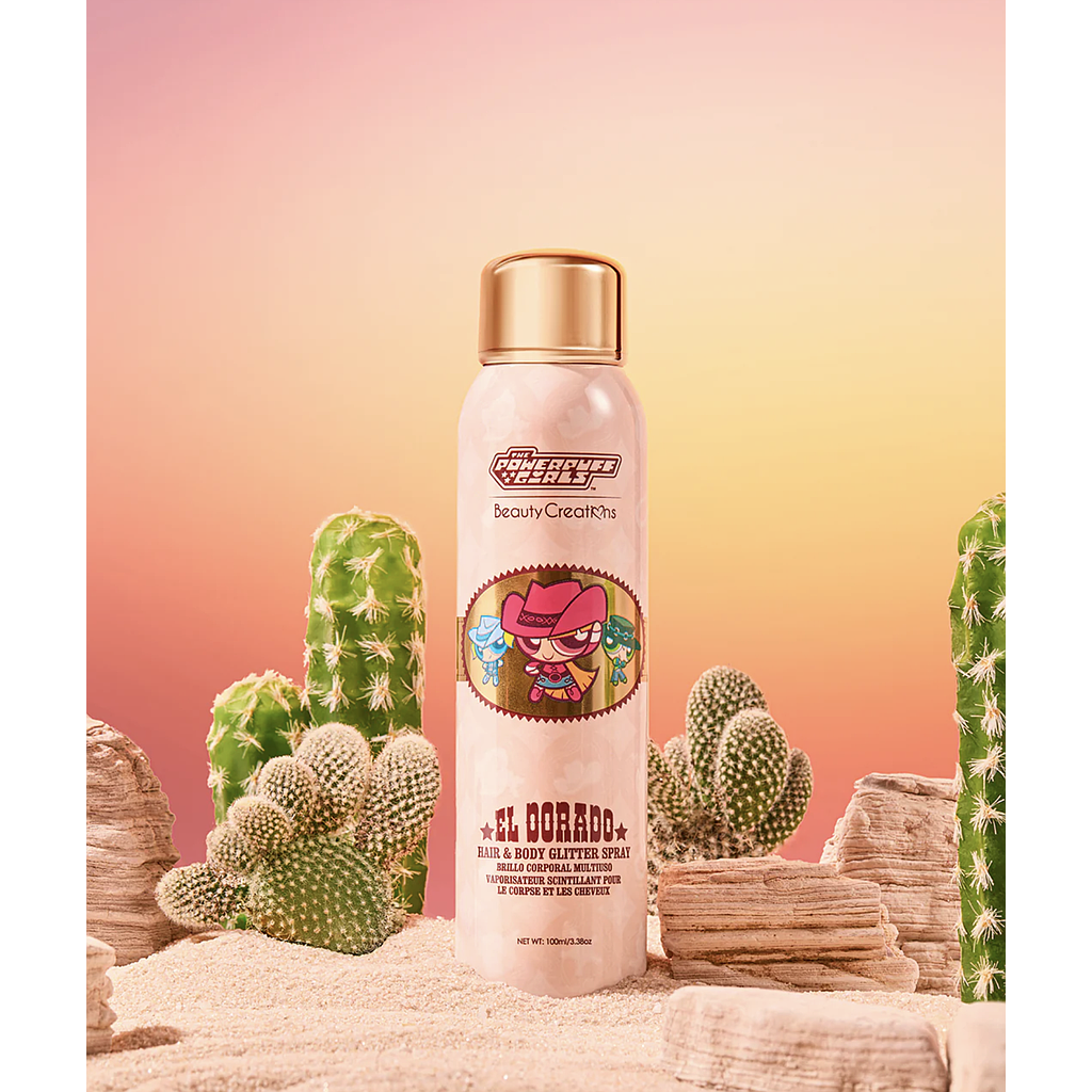 Beauty Creations x Las Chicas Super Poderosas - Cowgirl Cuties Gold Dust Glitter En Spray Para Cabello Y Cuerpo