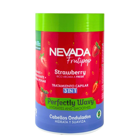 NEVADA - MASCARILLA 3 EN 1 CABELLO ONDULADO FRUTILLA FRUTIPOP 1kg