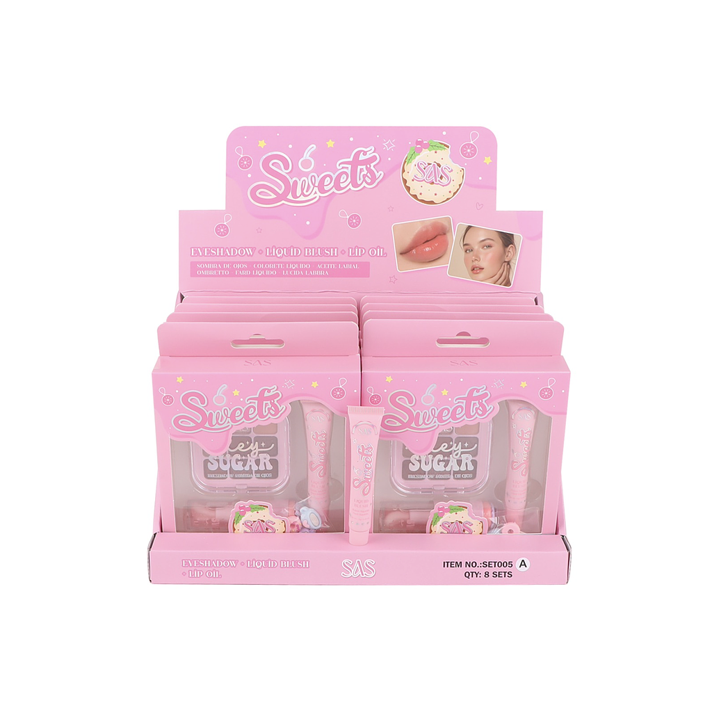 SAS - Lip Oil + Blush + Eyeshadow Set SET005A