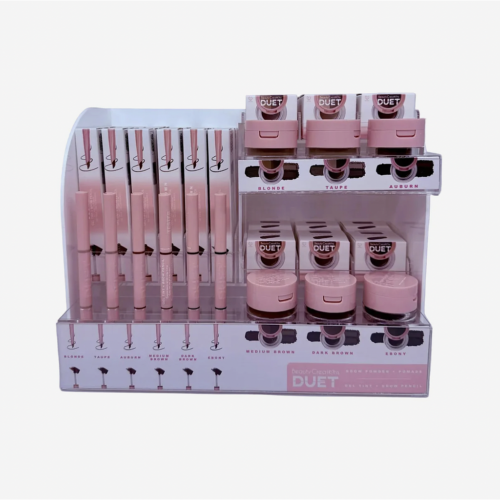 Beauty Creations - Duet Brow Pencil + Brow Pomade Display 72 Unidades + Tester (DUET-PODPT BROW POWDER)