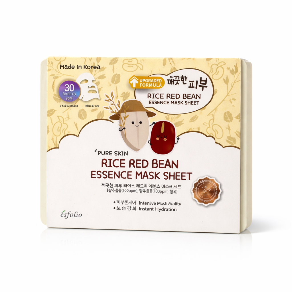 ESFOLIO - Rice Red Bean Essence Mask Sheet
