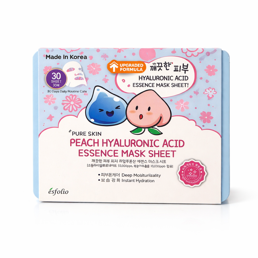 ESFOLIO - Peach Hyaluronic Acid Essence Mask Sheet