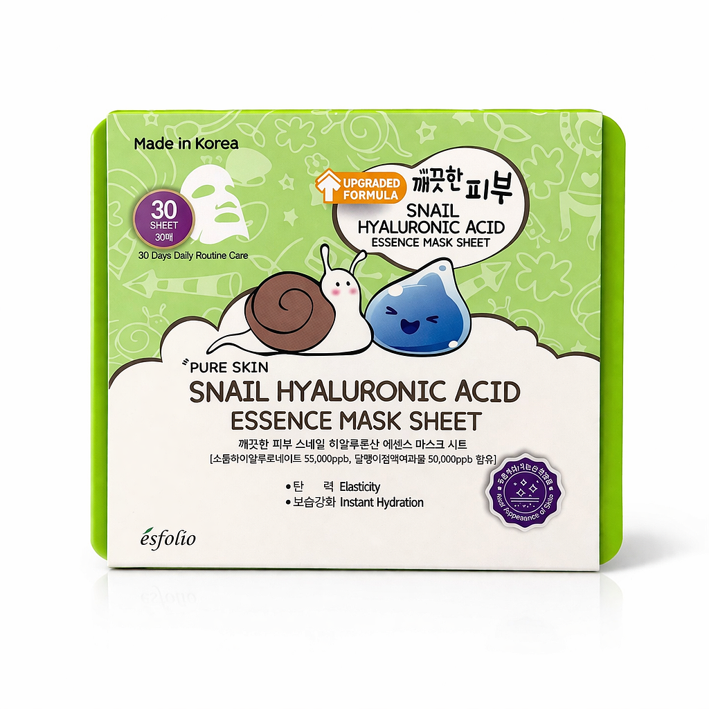 ESFOLIO - Snail Hyaluronic Acid Essence Mask Sheet