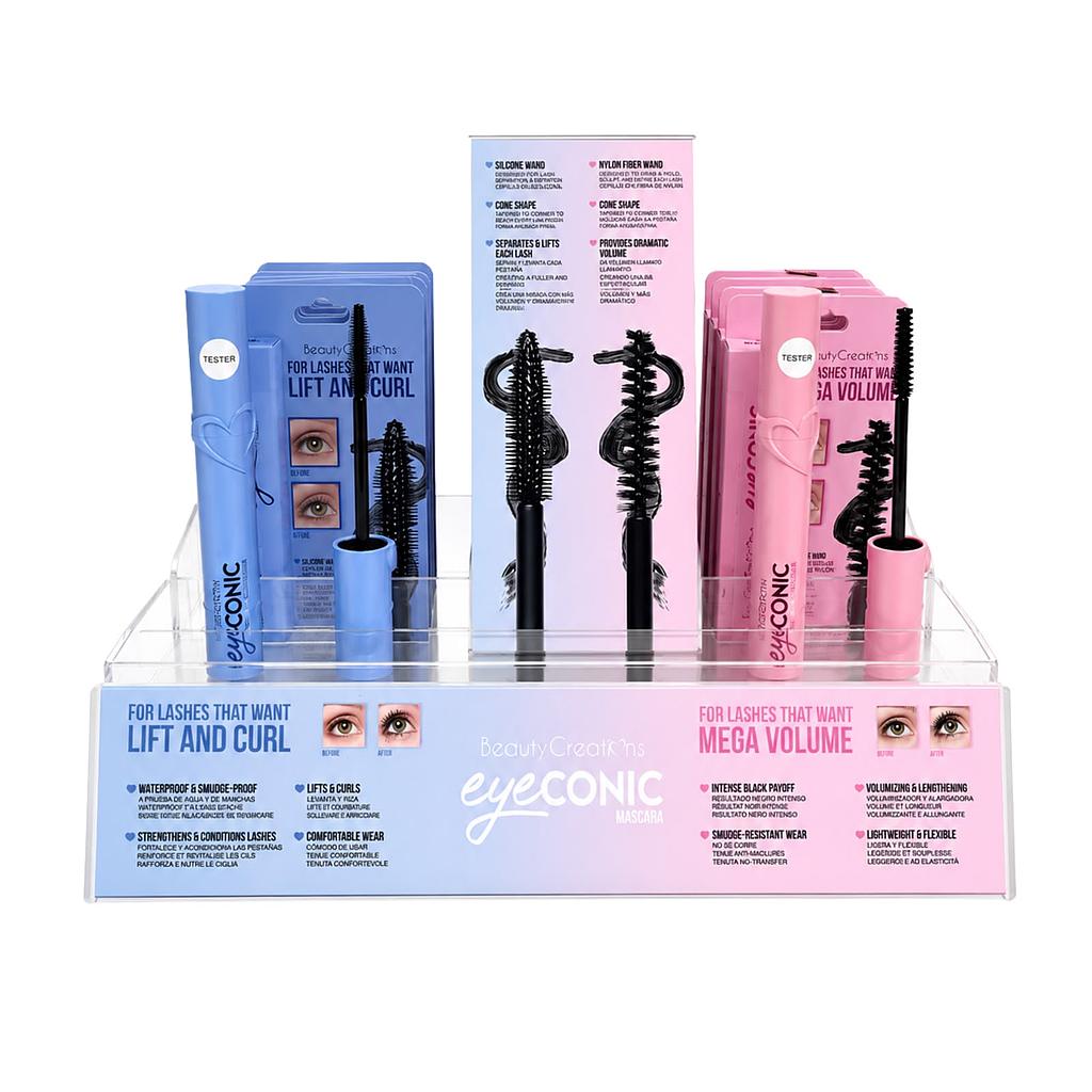 Beauty Creations - EYECONIC LIFT Y CURL WATERPROOF Y MEGA VOLUMEN 24 PZS MAS 2 TESTER