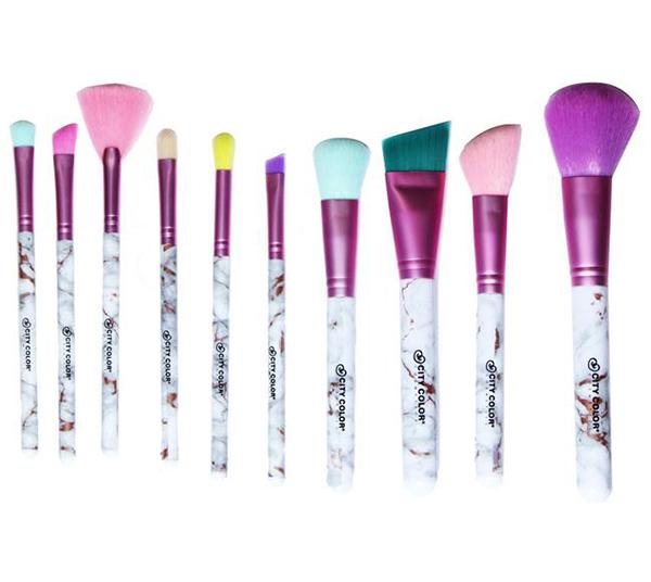 City Color Set 10 Brochas Marble MAKEMORE