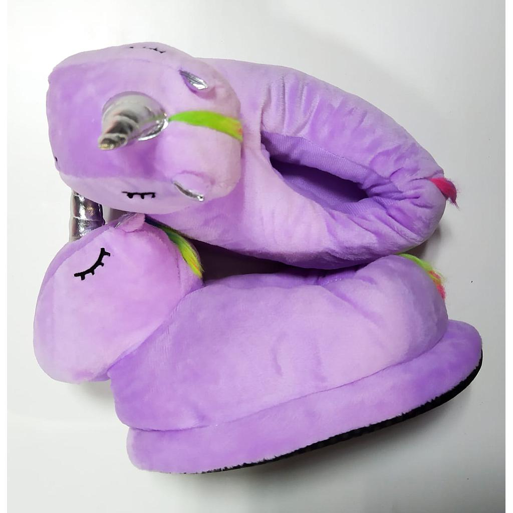 Pantufla Morada Pequeña Unicornio
