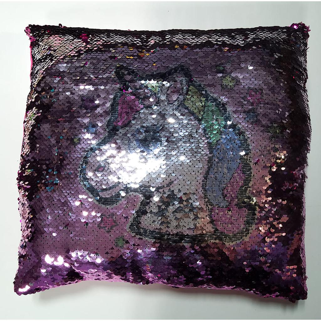 Cojin - Cuadrado Unicornio Lentejuelas