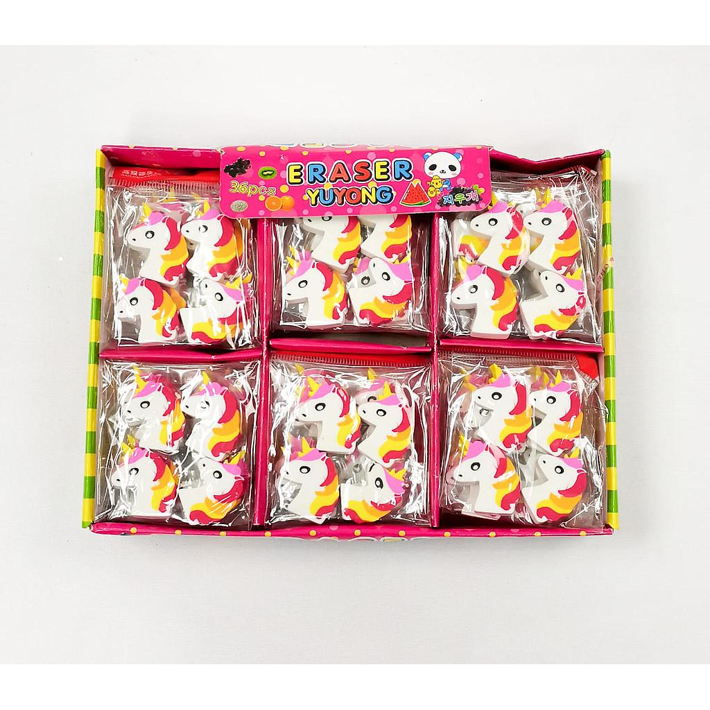 Malu - 36 piezas Gomas Cabeza Unicornio